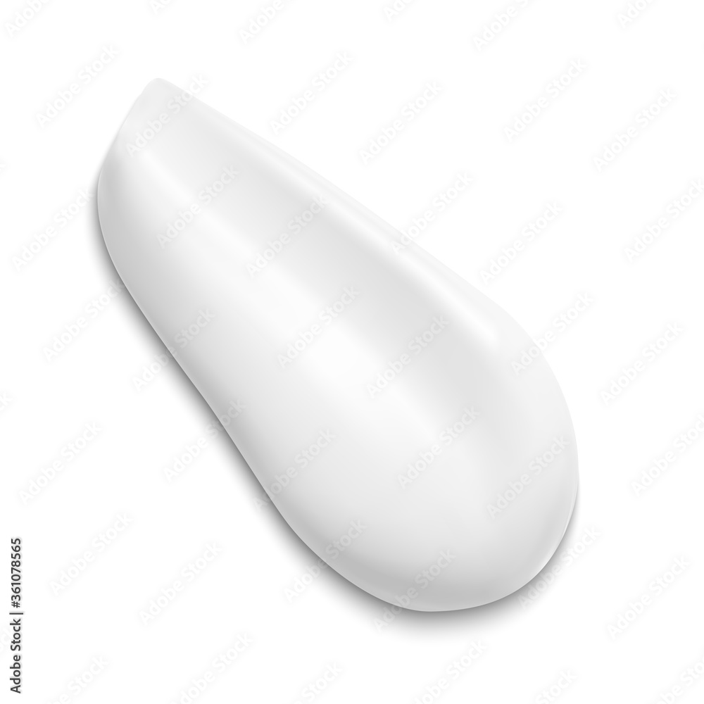 Cosmetic cream smear. Face gel swatch, isolated. Smooth shaving foam sample. Creamy facial foundation or moisturizer vector texture. Brush stroke or swirl of liquid creamy mousse Cosmetic cream smear. Face gel swatch, isolated. Smooth shaving foam sample. Creamy facial foundation or moisturizer vector texture. Brush stroke or swirl of liquid creamy mousse