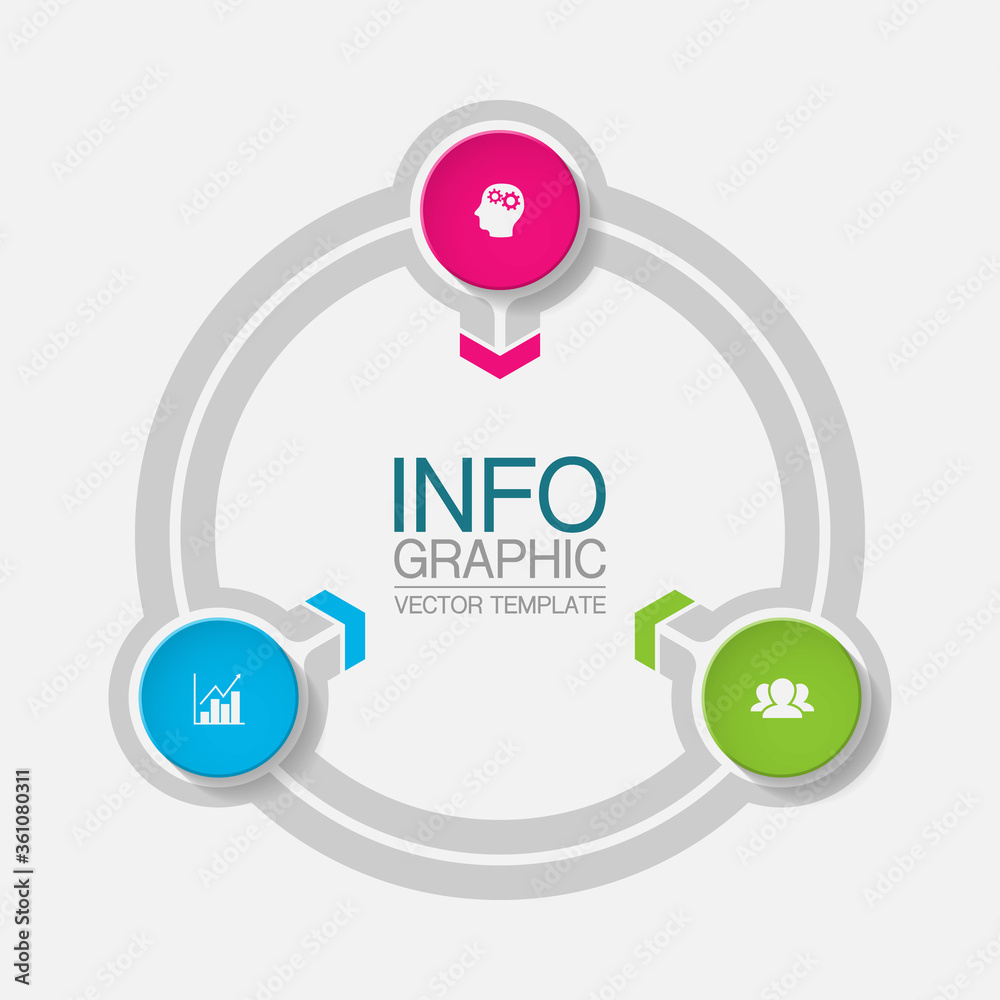 Vector infographic template with 3 steps or options. Data presentation, business concept design for web, brochure, diagram. Vector infographic template with 3 steps or options. Data presentation, business concept design for web, brochure, diagram.