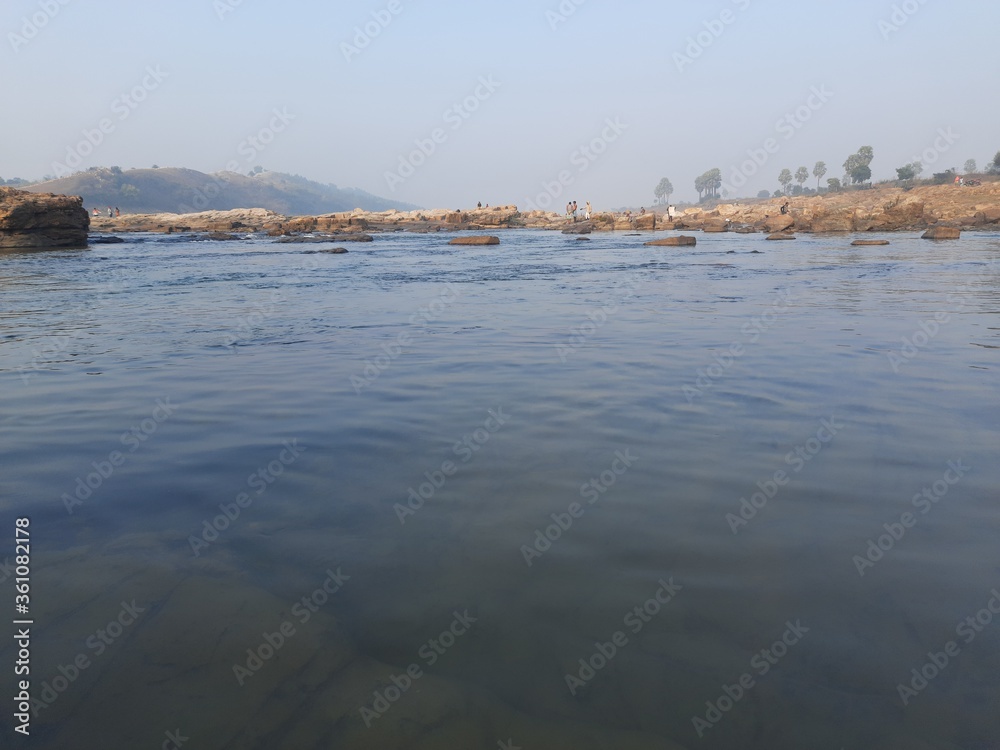Barakar river karamdaha Ghat, border of Dhanbad Jamtara.This photo is of a cold morning. It is the second largest river and cleanest in Jharkhand India. Its length is 225 km (140 mil).Beautiful Scene.