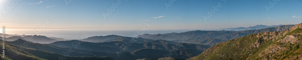 Panoramic view of Ile Rousse and coast of Corsica