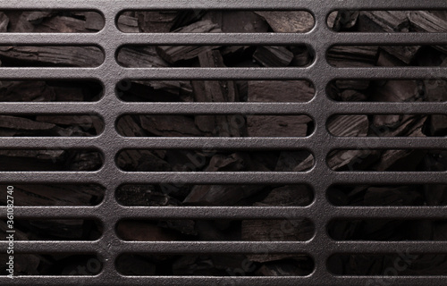 Konstfotografi Metal barbecue grill over hot coal