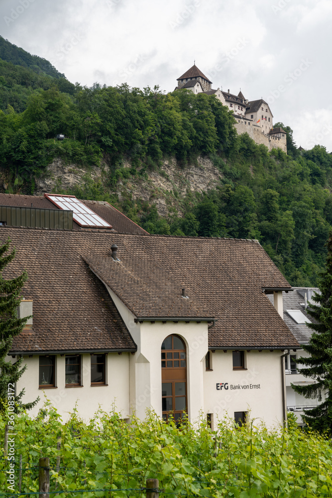 view of the EFG Bank von Erns Bank headquarters in Vaduz in Liechtenstein