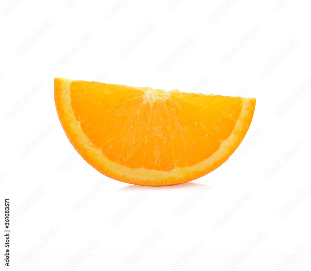orange slice, clipping path, isolated on white background full depth of field