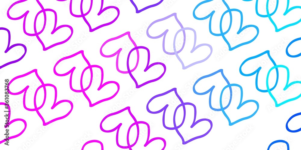 Light Pink, Blue vector background with hearts. Light Pink, Blue vector background with hearts.