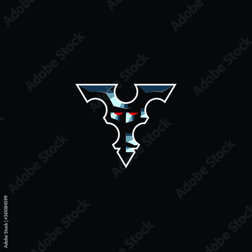 Metal face letter V logo for your company