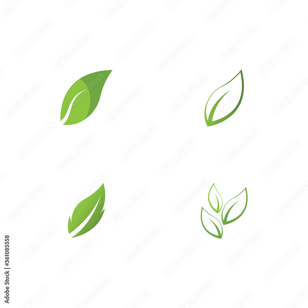 Set Leaf Logo Template vector Set Leaf Logo Template vector