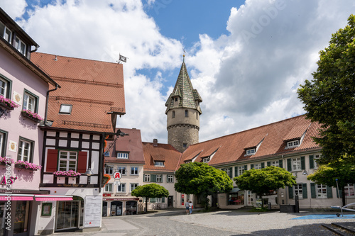 historic old town Ravensburg with the 15th century Grunturm Tower