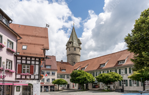 historic old town Ravensburg with the 15th century Grunturm Tower