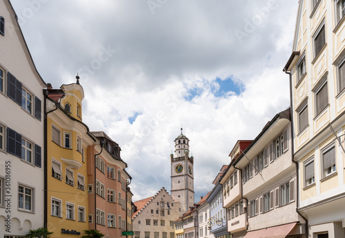 historic Ravensburg with the Blaserturm tower and the Waagsaal building