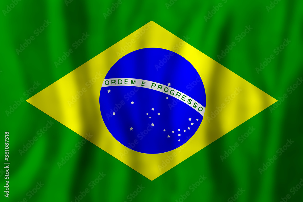 Obraz premium Travel concept with Brazilian flag Background. Education and business