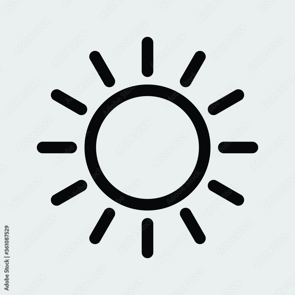 sun icon outline isolated vector illustration sun icon outline isolated vector illustration
