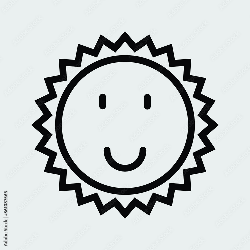 Fototapeta premium sun icon outline isolated vector illustration