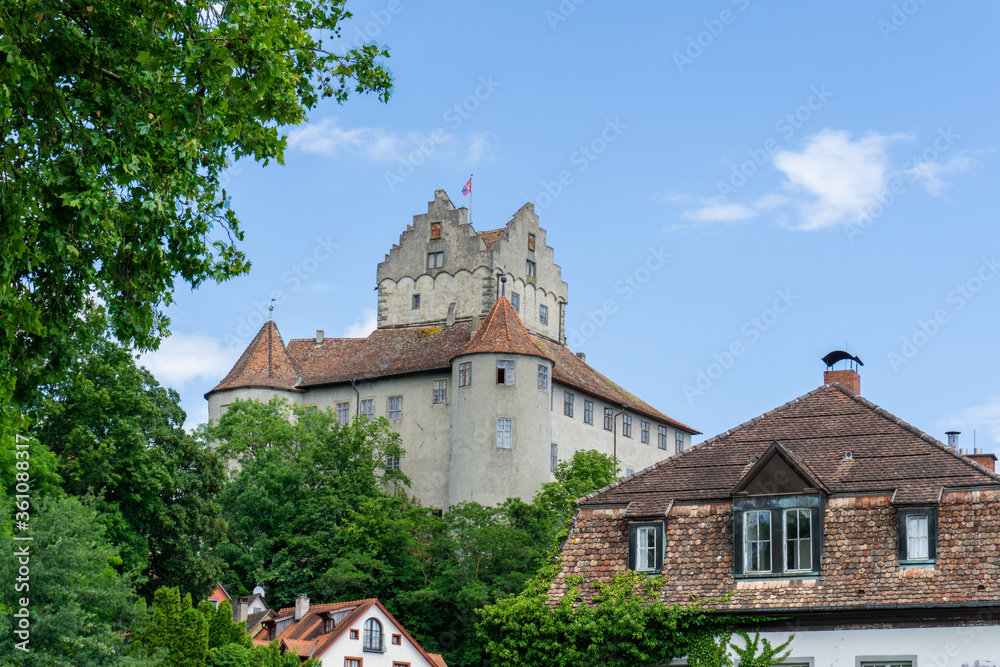 Fototapeta premium view of Meersburg on Lake Constance with the historic old castle
