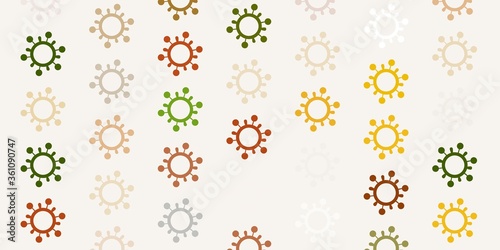 Light Green, Yellow vector texture with disease symbols.