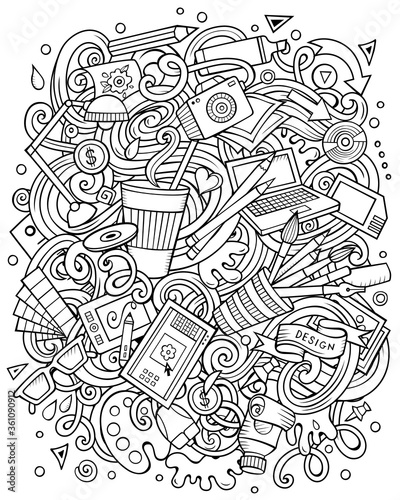 Cartoon vector doodles Art and Design illustration