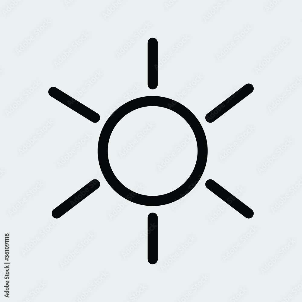 sun icon outline isolated vector illustration sun icon outline isolated vector illustration