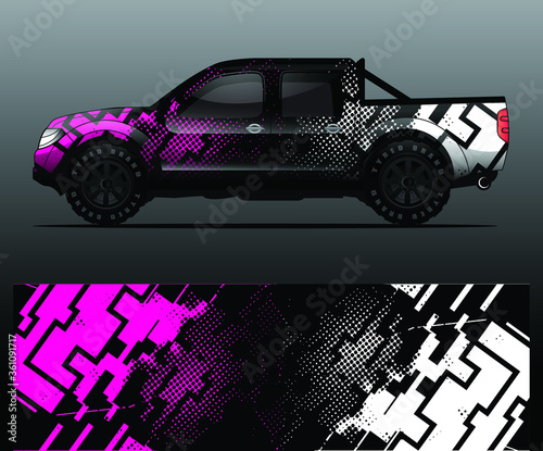 Truck decal graphic wrap vector, abstract background