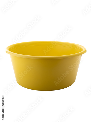 yellow basin for washing clothes