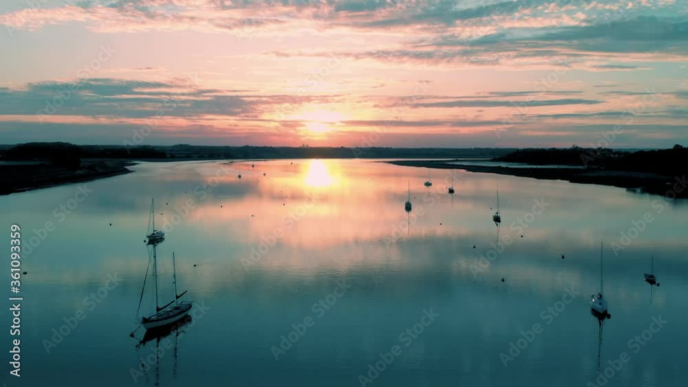 River Sunset Calm 4k Drone flight River Sunset Calm 4k Drone flight