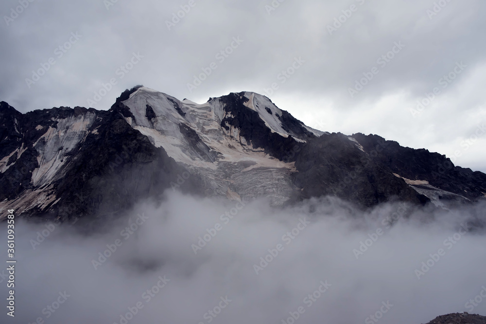 A landscape of caucasus mountains, elbrus region nature