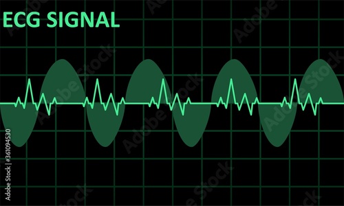 Healthcare medical background with ecg heart pulse Premium Vector