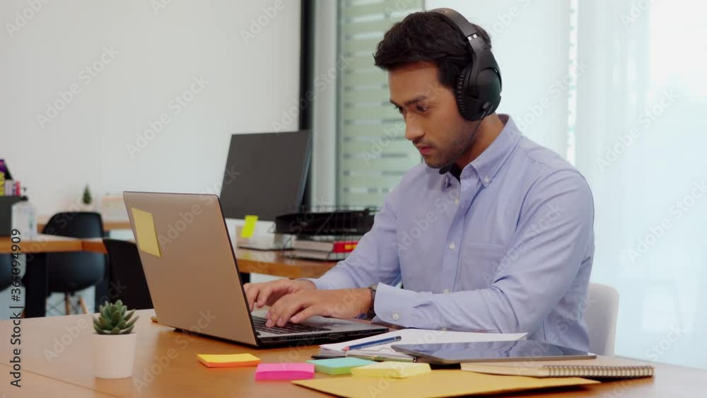 business indian man meeting business team via video conference call business indian man meeting business team via video conference call