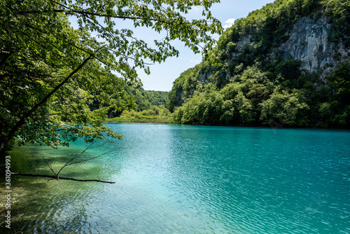 Picturesque morning in Plitvice National Park. Colorful spring scene of green forest with pure water lake. Great countryside view of Croatia  Europe