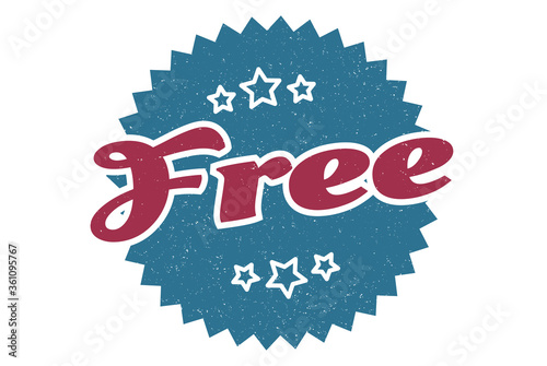 free sign. free round vintage retro label. free