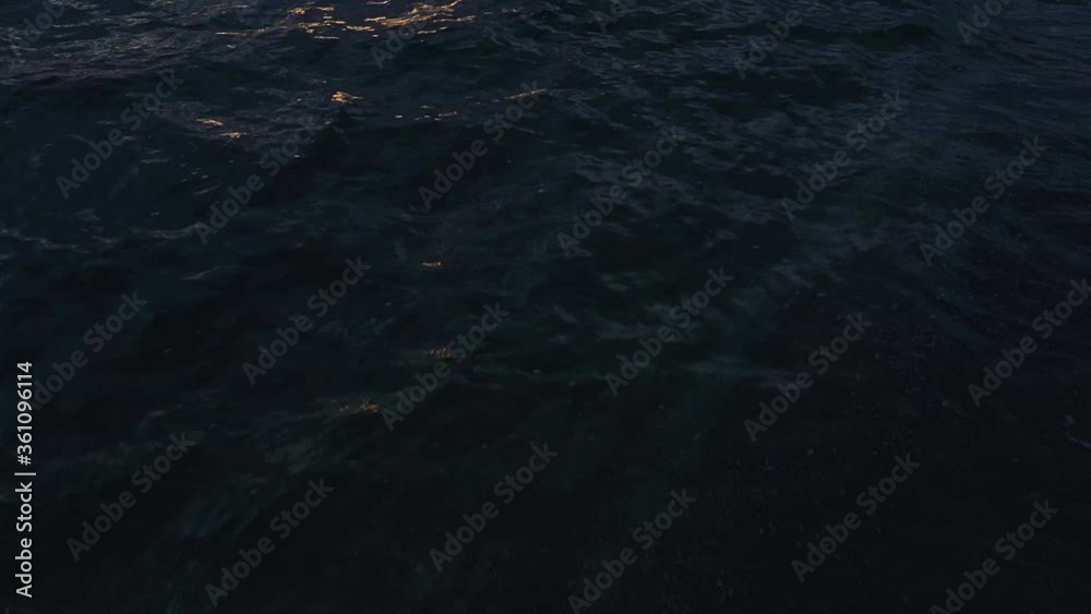 Aerial view flying over the coast near Naples during beautiful sunset Aerial view flying over the coast near Naples during beautiful sunset