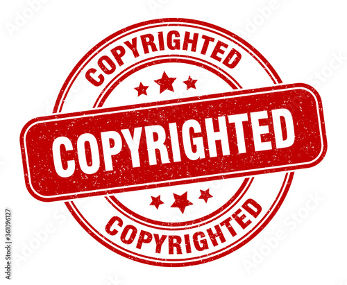 copyrighted stamp. copyrighted label. round grunge sign