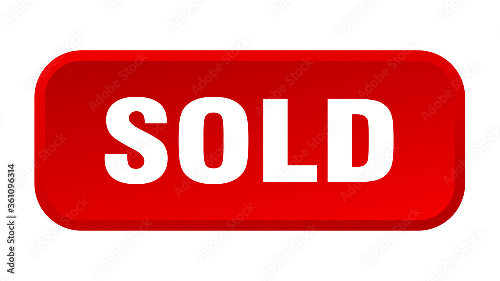 sold button. sold square 3d push button sold button. sold square 3d push button