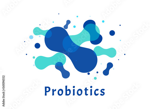 Probiotics bacteria logo.