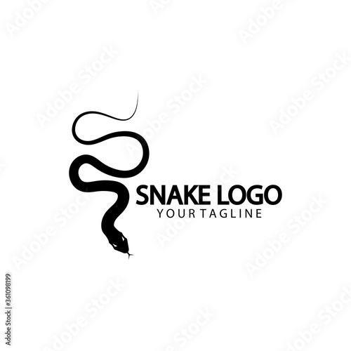 Snake logo template design. Vector illustration.
