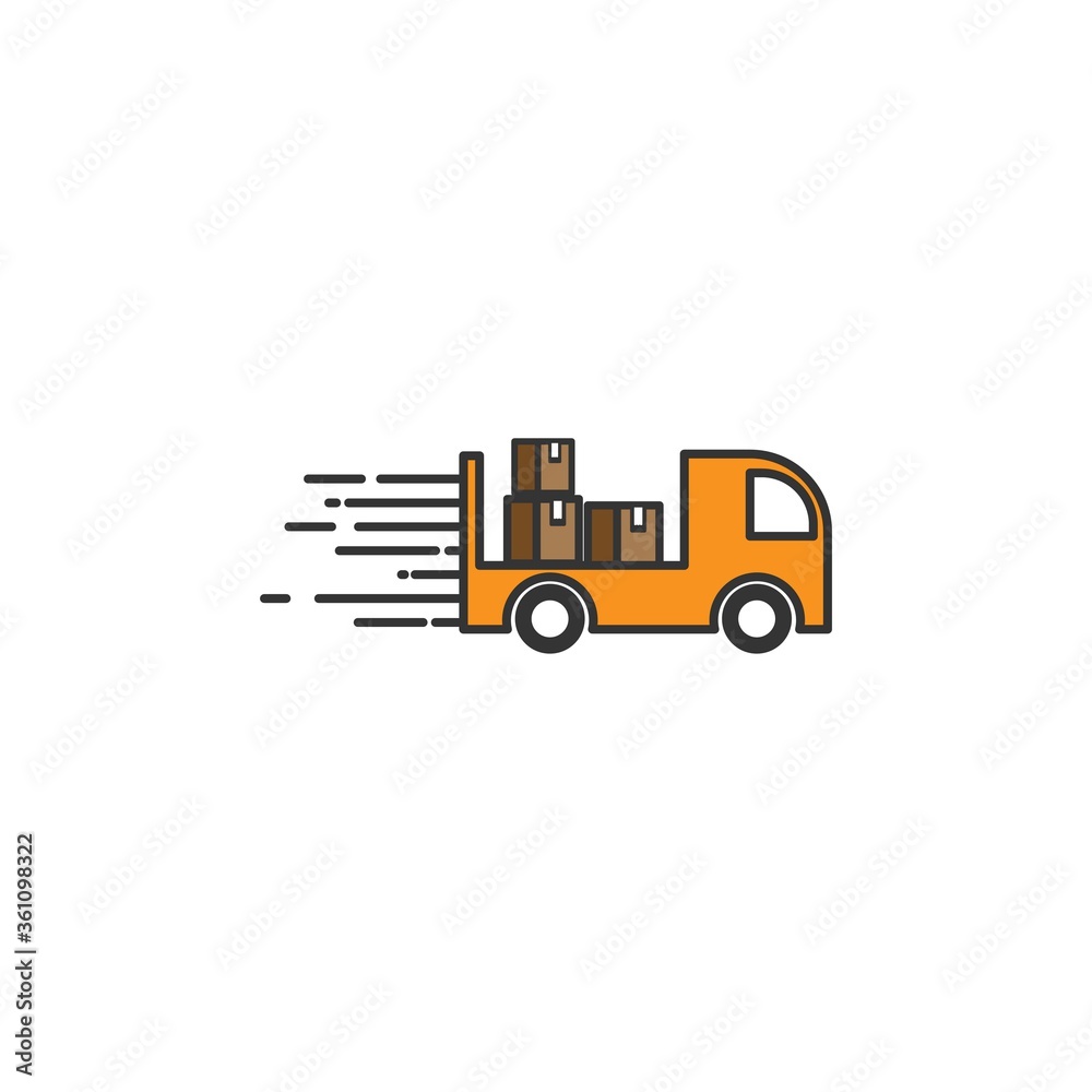 fast cargo truck vector design template illustration