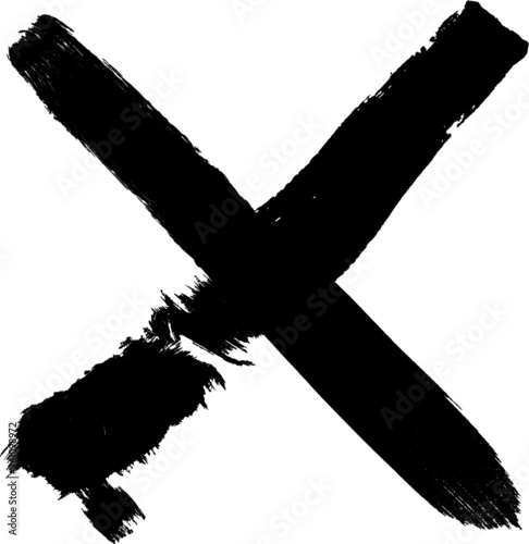 X Marks .Two Crossed Vector Brush Strokes. Rejected sign in grunge style.