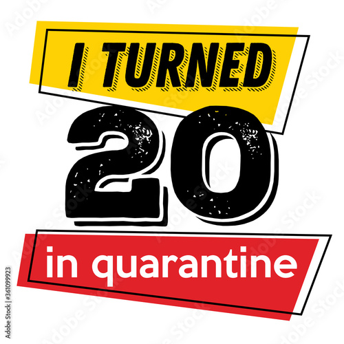 I turned 20 in quarantine vector quote	