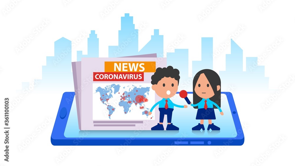 Smart phone with Breaking news, Coronavirus outbreak declared pandemic. COVID-19 Corona Virus disease. Smart phone with Breaking news, Coronavirus outbreak declared pandemic. COVID-19 Corona Virus disease.