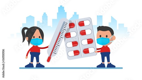 High temperature pills. Coronavirus disease symptoms.