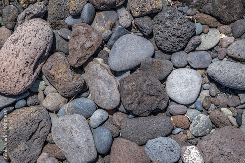 Closeup of rocks on a beach