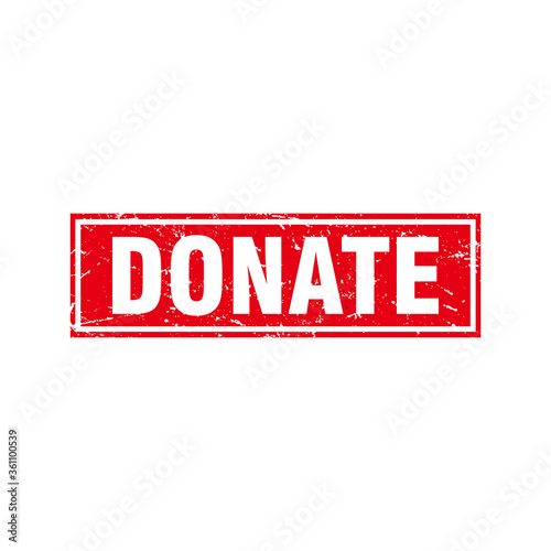 Abstract Red Grunge Donate Rubber Stamps Sign Vector, Red Grunge Donate Seal, Mark, Label Design Template