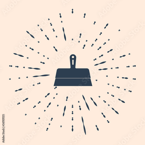 Black Putty knife icon isolated on beige background. Spatula repair tool. Spackling or paint instruments. Abstract circle random dots. Vector Illustration.