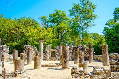 Ancient Roman city ruins in town of Butrint, Albania
 photo