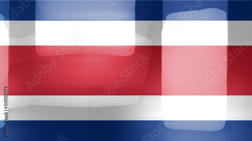 3D intro illustration intro representation of the flag and country of Costa Rica