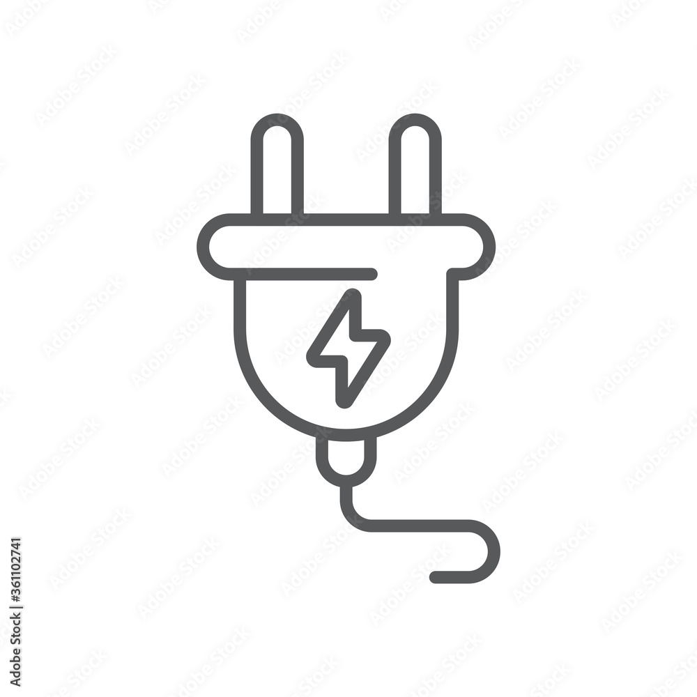 Problem electric insurance vector icon symbol isolated on white background Problem electric insurance vector icon symbol isolated on white background