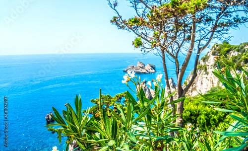 Exotic sea view on Corfu island, Greece 