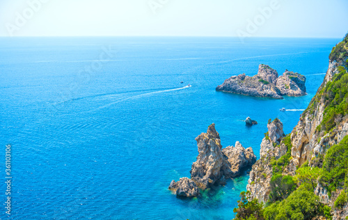Exotic sea view on Corfu island, Greece 