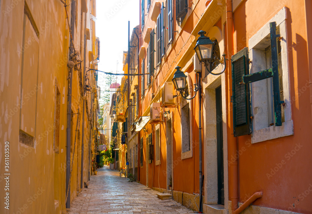 Fototapeta premium Old town architecture, Corfu, Corfu Island Greece. 