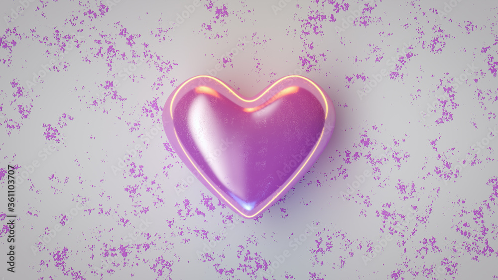 Pink jelly heart 3D render illustration