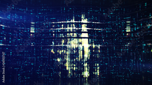 Blue hexadecimal big data d...