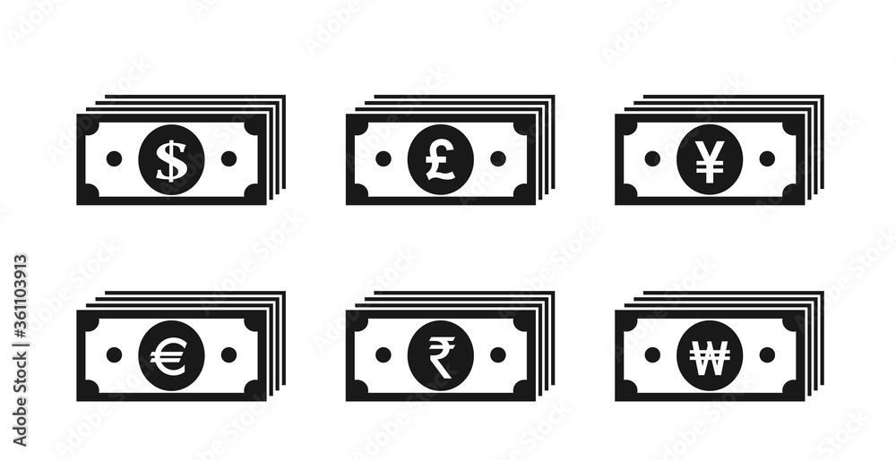 money banknote stack icons. financial and banking infographic design element money banknote stack icons. financial and banking infographic design element